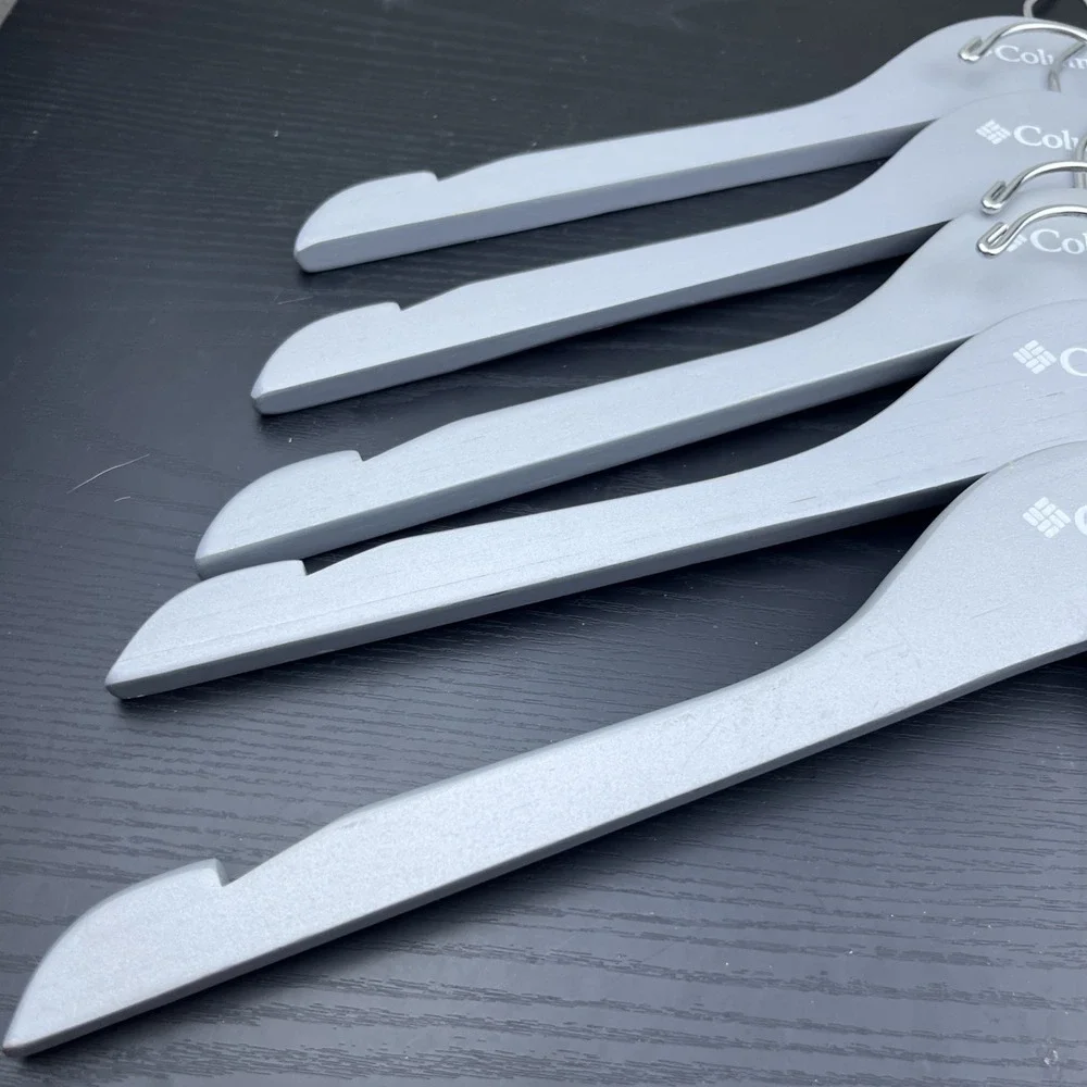 Columbia Sportswear Company Wooden Clothes Hangers Gray Set of 5